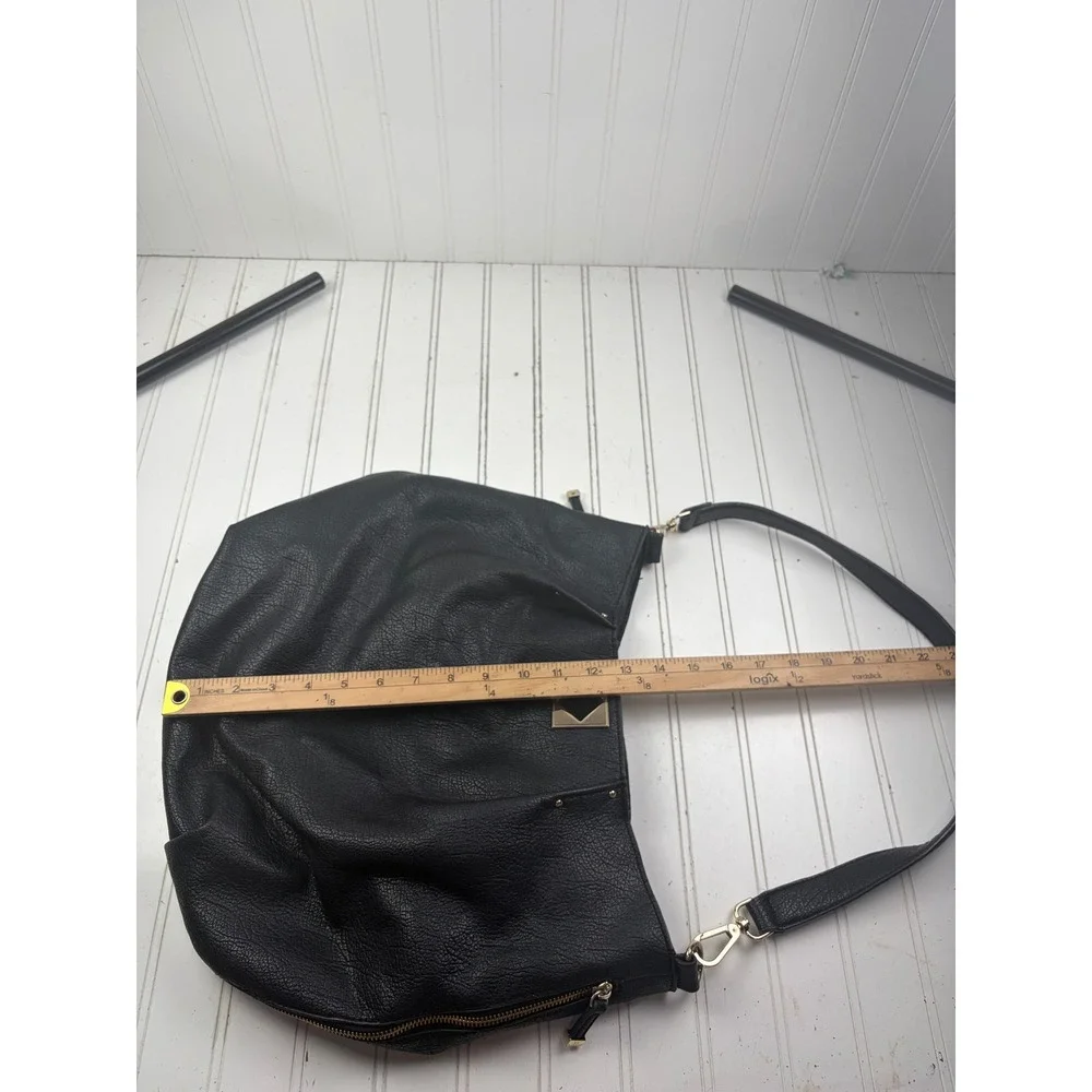 Big Buddha Vintage Y2K Black Pebbled Leather Slouchy Hobo Shoulder Bag Purse